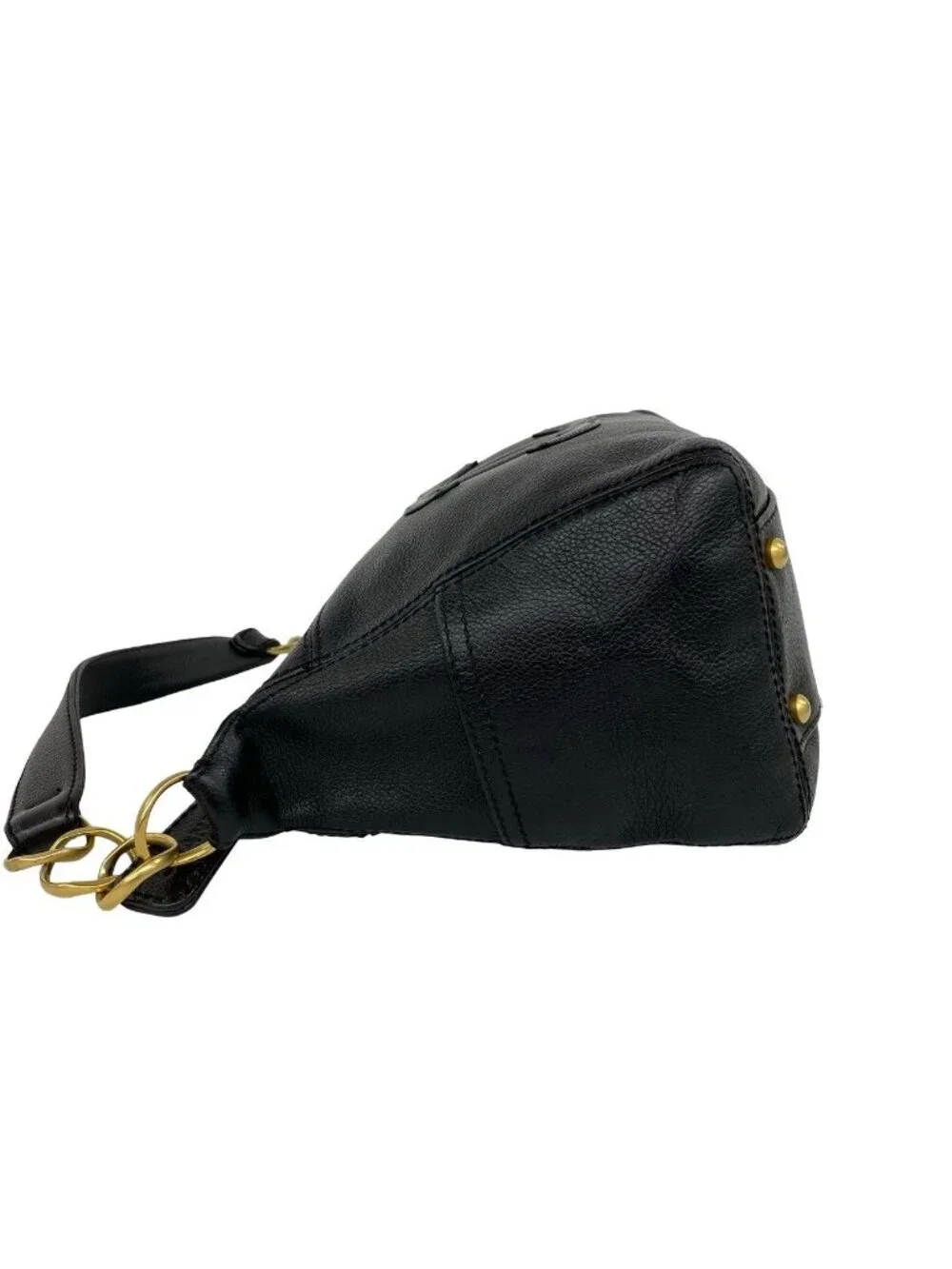 Chanel CC Logo Leather Chain Shoulder Bag Mini Tote Black